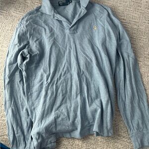 Polo by Ralph Lauren Men's Gray Long Sleeve Polo